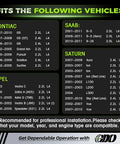 Compatibility chart for 2.4 Ecotec Timing Chain Kit With Tensioner For 2010 2017 GM 2.4L Engines showing compatible models.