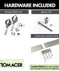Brushed Nickel Sliding Barn Door Hardware Kit For Double Doors 7 Foot Flat Track Spoke Wheel Rollers Heavy Duty Interior Use