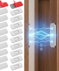 Ultra Thin Magnetic Cabinet Catch Set 20 Pack EZ Install Self Adhesive No Drill Drawer Latches mounted on cabinet door