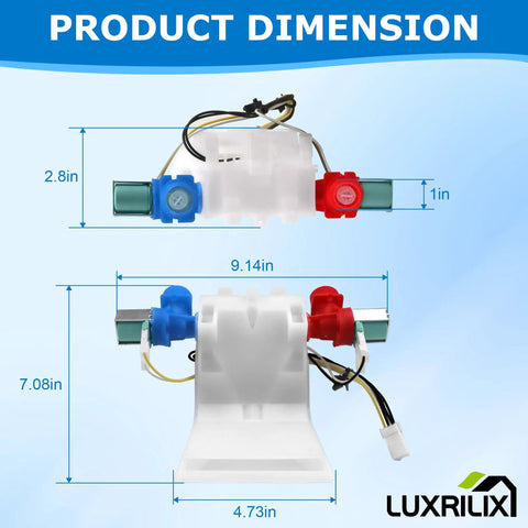 Washer Water Inlet Valve Replacement For Whirlpool Amana Kenmore W10140911 W10140914 dimension diagram