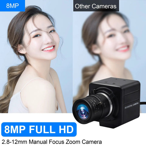 Comparison of 8MP USB Camera with 4X Optical Zoom and another camera, showcasing image clarity for golf swing analysis.