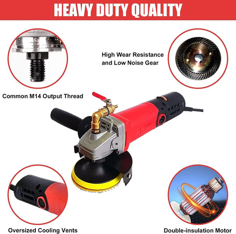 Wet Polisher 860W 110V With 4 Inch Diamond Pad showcasing heavy duty quality features