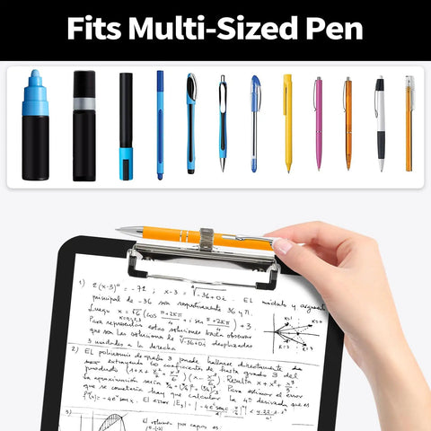 Plastic Clipboard With Pen Holder Two Pack 8.5 By 11 Standard Letter Size Low Profile Clip Sturdy Ten Percent Thicker Waterproof