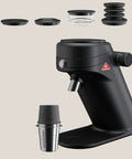 Game Changing Single Dose Coffee Grinder With 64 Millimeter Flat Burrs Stepless Adjustment in sleek black finish.