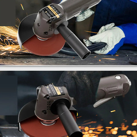 Slick Pneumatic Air Angle Grinder With Knockout 10000 RPM And 110Mm Disc for heavy-duty grinding, with ergonomic grip.