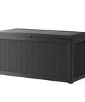 Big Ol 320 Gallon Resin Deck Box Waterproof Outdoor Storage Chest With Lockable Lid UV Resistant For Patio Furniture Pool Accessories Garden Tools Cushions And More In Black