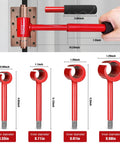 Four In One Pro Grade DIY Friendly Door Hinge Adjustment Tool Kit For Precise Gap Alignment And Smooth Operation Upgraded Hinge Gap Adjusting Wrench For Residential And Commercial Installations And Repairs shown in use and size options