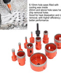 Cool Diamond Hole Saw Kit With 11 Pieces For Drilling Ceramic Tiles, Marble Granite Porcelain Stone And Glass Plus M14 Thread Vacuum Brazed Bits In 6 To 68mm Sizes That Get The Job Done Fast.