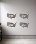 US 250 Stencil Steel Cutout Raw Metal Wall Art For Craft Projects 16 Inch CNC Plasma Cut Steel Shape Ready To Paint Patina