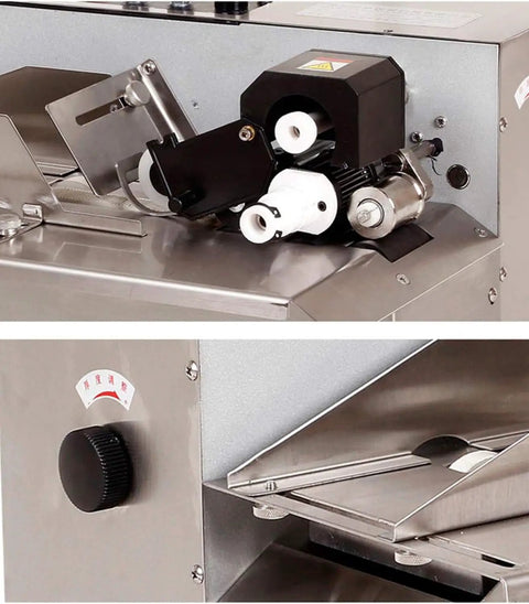 Gtannd Automatic Ink Wheel Marking Machine, Stainless Steel Batch Code Printer close-up of printing mechanism and controls.
