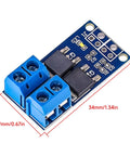 Dual MOSFET Beefed-Up High Power Motor Controller Drive Module 5V To 36V 400W PWM 0 To 20KHz with blue terminal blocks.