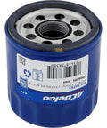 Blue PF64 oil filter for cars and trucks, showing top view with visible threads and label. Premium Oil Filter PF64 For Cars And Trucks Easy Install