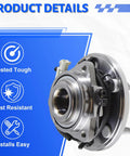 Front Wheel Bearing Hub Assembly With 5-Lug ABS For Jeep Grand Cherokee 2005-2010 And Jeep Commander 2006-2010 Replacement Hub 513234 Front Axle Bolt-In Ready OEM Quality