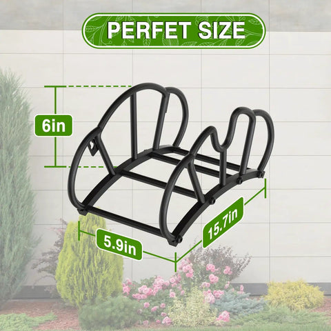 Heavy Duty Garden Hose Holder Wall Mount With Dual Support To Prevent Wobble Holds Up To 125 Feet Of Hose Metal Storage Reel Rack