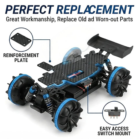Black Carbon Fiber RC Car Chassis For WLtoys K969 K979 K989 K999 P929 P939 Lightweight Yet Ultra Strong One Twenty Eighth Scale