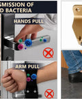 Hands Free Foot Door Pull in Gold Aluminum, wall mount opener, hygienic avoid hand and arm contact, durable foot pedal