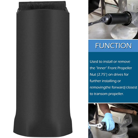 Bravo 3 Prop Nut Socket Tool For Mercruiser Bravo 3 Drive Propeller Nut Removal And Installation, Inner 2.75 Inch Front Prop Nut Wrench, One Half Inch Drive Compatibility, Replacement For 805457T1