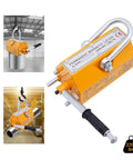 Kickass No Fuss Permanent Magnet Lifter With A Rubber Wrapped Handle and Tough Shackle Hook for Steel Plate Handling.
