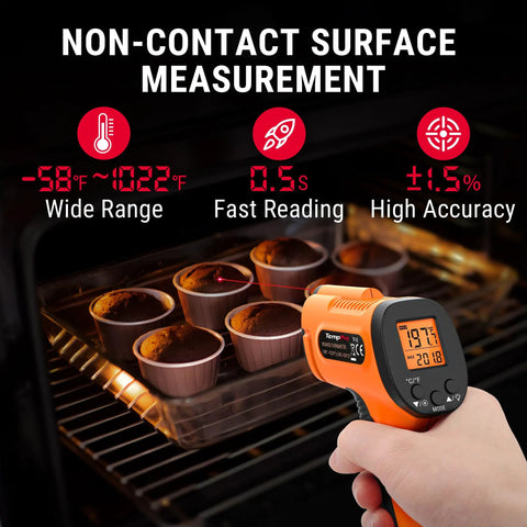 2-In-1 Infrared Thermometer Gun With Laser And Meat Thermometer Digital measuring muffin temperature in oven