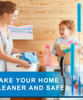 Woman and child with 4-Piece Dryer Vent Cleaner Kit With Flexible Vacuum Hose Lint Trap Brush Appliance Brush And Pro Cleaning Tools
