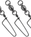 20 Pack Ball Bearing Snap Swivels For Fishing Saltwater And Freshwater Lure Clips Coast Lock Tackle Terminal Tackle Line Leaders 78 Lb Strength Built Tough For Heavy Duty Tackle, black nickel snap swivels