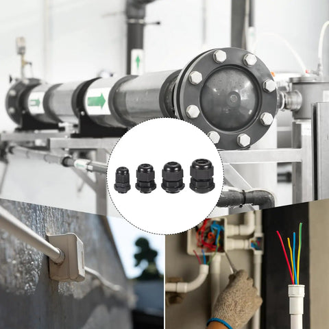 20 Piece Cable Gland Kit With Adjustable Rugged Waterproof Conduit Fittings For PG7 PG9 PG11 PG13.5 PG16 in industrial setting