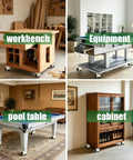 Heavy Duty Leveling Casters With Ratchet Handle Set Of 4 2200 Lb Capacity Steel Core built on a workbench and pool table.