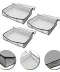 3 Pack Underbed Storage Bags Fabric Foldable Clothes Organizer Maximize Drawer Space For Bedroom Closet Container Non Woven Material, grey bins.