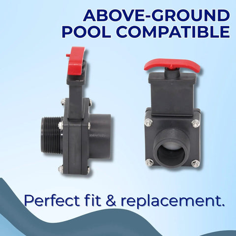 Must Have 1.5 Inch Gate Valve Full Shut Off For Above Ground Pools Threaded Male To Female Adapter