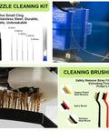 Ultimate 176 Piece Pro Grade 3D Printing Tool Kit with nozzle cleaning kit and cleaning brushes shown in use