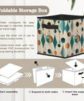 Premium Heavy Duty Foldable Storage Cubes With Reinforced Handles Mid Century Geometric Closet Bins, 9.84 inch cotton-linen box.