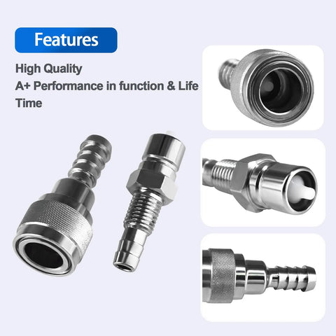 Five Sixteenth Inch Fuel Connector For Tohatsu Nissan Outboard Two Four Stroke Engines Five To Ninety HP Replaces Three B Two Seven Zero Six Zero One And Three B Two Seven Zero Five Zero One No Fuss Plug And Play Diy Friendly Easy Install, close-up view showing connector features and quality