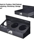 Magnetic Shelf Tool Box Tray Set 4 Piece Heavy Duty Steel Organizer For Tools And Parts With Extra Strong Magnets, 3 Can Trays