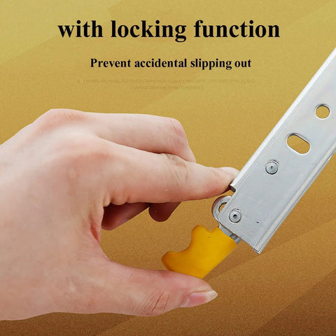 Heavy Duty Three Section Ball Bearing Drawer Slides With Locking Side Mount Cabinet Runners showing locking function for safety.