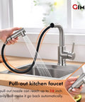 Pull Out Sprayer Bar Sink Faucet With Single Handle For Kitchen, Hot And Cold Water, Brushed Nickel Finish