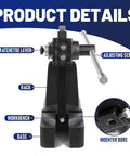 Close-up of Straight Fire 3 Ton Cast Iron Manual Arbor Press With Smooth Turning Hand Wheel showing ratchet lever and adjusting screw.