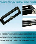 2 To 12 Inch Hole Cutter Tool For Sheet Metal And Ductwork with adjustable circle saw kit, close-up of calibration dial and ruler.