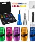 Drill Powered Wire Stripper And Twister Kit For 6 To 14 AWG 2024 Upgrade with wire strippers, blades, rod, wrench, and case.