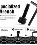 Fuel Wheel Center Cap Screws Replacement Kit With Hex Wrench, Corrosion Proof Thread Locking Bolts For 1001-63B Models, specialized wrench and screw installation steps.