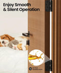 Premium Black Exterior Door Hinges Four Inch Matte Finish Solid Iron Construction With Rounded Corners visible on a door frame.