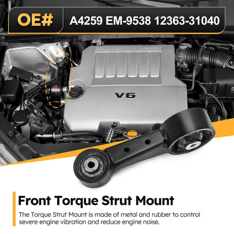 Front Torque Strut Mount For 2007 To 2015 Lexus RX 350 Toyota Camry Highlander Avalon 3 5L V6 Front Engine Motor Transmission Mount Replacement EM9538 Direct Fit