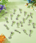 Flower Metal Zipper Pull Replacement Sliders Set 20 Pcs Durable Alloy With Platinum Finish displayed with colorful flowers