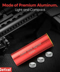 Premium 12 Gauge Laser Bore Sight For Shotguns Precision Red Dot Zeroing Aid, compact aluminum design with batteries.