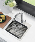 15 Inch Drop In Bar Sink Stainless Steel 16 Gauge Single Bowl Workstation Wet Prep Sink Top Mount For Small Kitchens with fruits