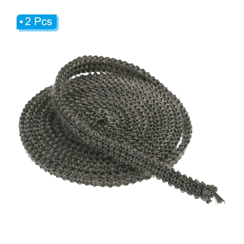 PATIKIL stove gasket rope, black graphite fiberglass, 2 pcs, front view coil