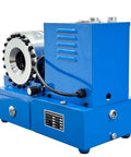 Heavy Duty Electric Hydraulic Hose Crimping Machine With Eight Precision Dies One Touch Controls And Live Gauge Readouts side view showcasing durable metal build.