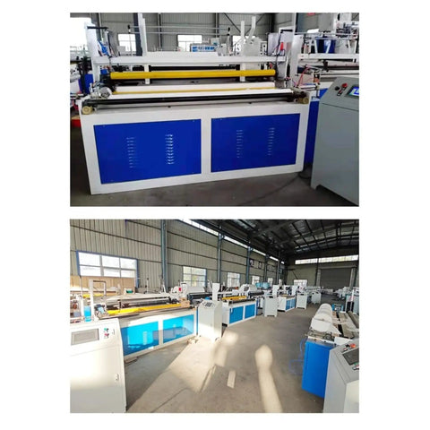 Compact Toilet Paper Making Machine Featuring Seamless Continuous Roll Forming Built For Non Stop Production displayed in factory setup.