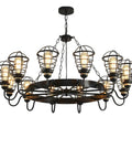Kick Some Serious Style With This Built Tough Industrial Pendant Light Fixture For Restaurants And Modern Homes Featuring Rock Solid Durability And A Slick Energy Saving Glow, black metal chandelier with eight light fixtures.