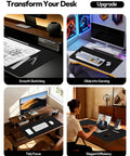 Collage of Leather Office Desk Pad Protector, Large Non Slip PU Leather Mouse Pad And Writing Desk Blotter, 23.6x13.8 inches, in various desk settings