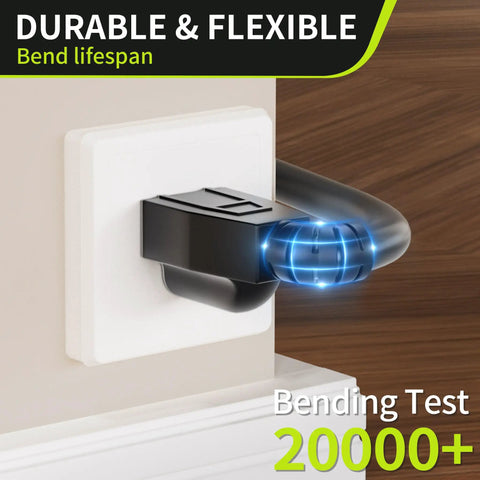 Heavy Duty 16 Gauge 6 Ft Indoor Extension Cord with 3 Prong NEMA 5-15P to 5-15R, ETL Listed, plugged into wall outlet